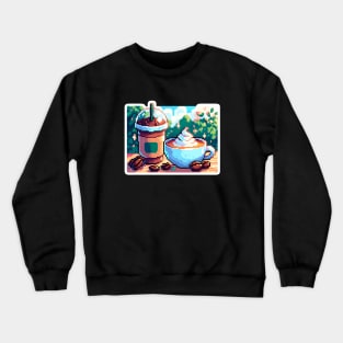 Coffee Poster Cup Cafe Vintage Retro Crewneck Sweatshirt